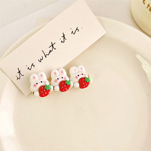white bunny face hair clip