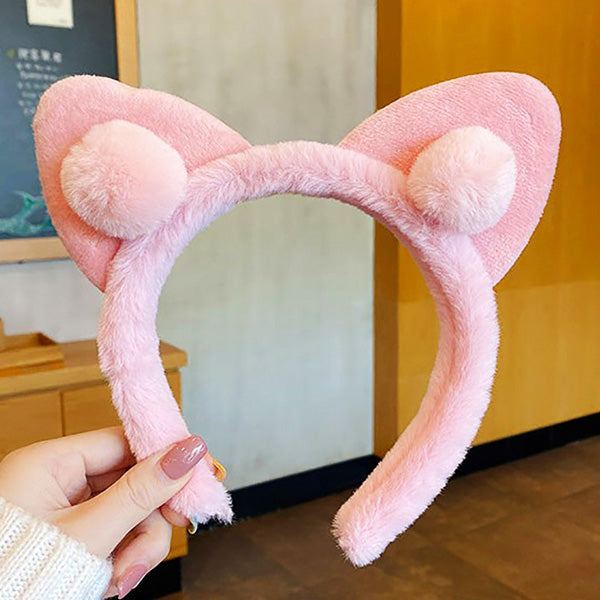 Anime Cute Fluffy Cat Ear Headband - Pink
