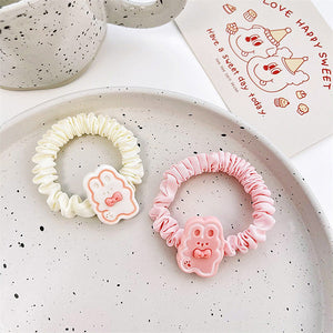 Cute bunny fabric hair tie