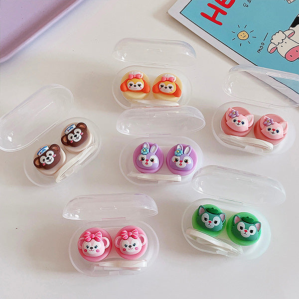 6 Duffy and Friends Design Mini Cute Travel Lens Case with lens inserter and tweezer