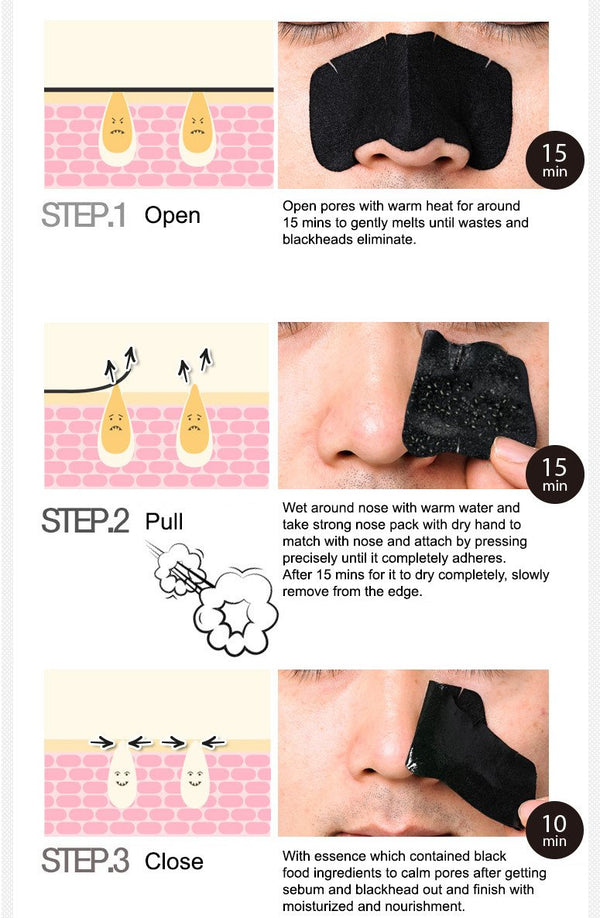 Holika Holika Pig Clear Blackhead 3-Step Kit Strong(Nose Strip)