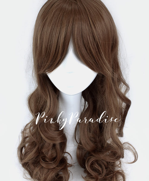 Taupe Brown Long Curly 70cm