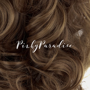 Taupe Brown Long Curly 70cm