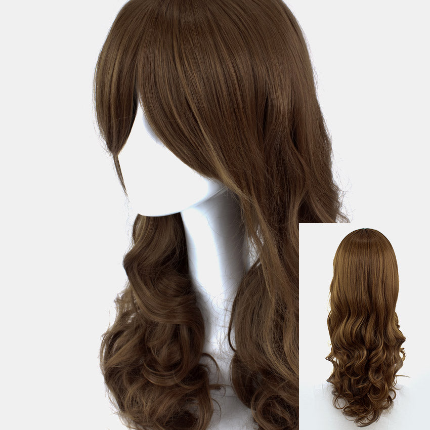 Taupe Brown Long Curly 70cm