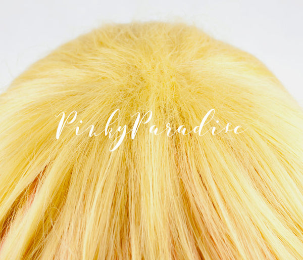 Yellow Blonde/Purple Highlights Lolita Wavy 75cm