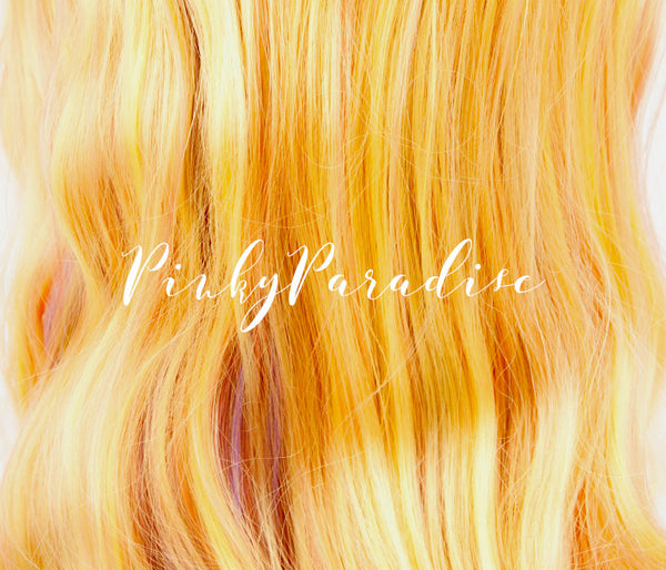Yellow Blonde/Purple Highlights Lolita Wavy 75cm