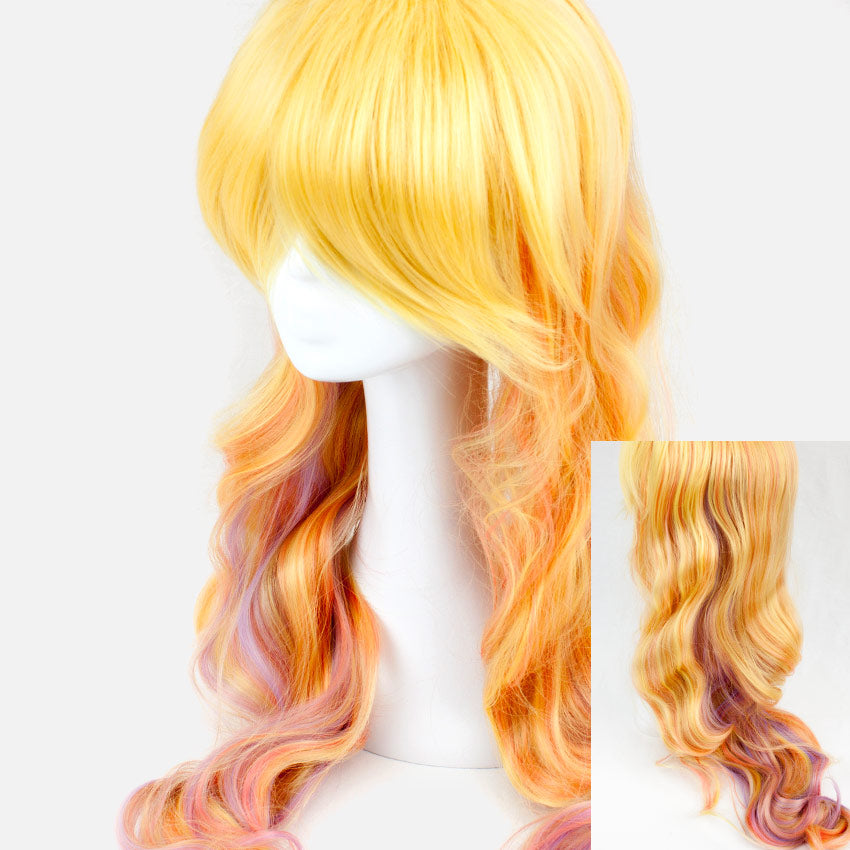 Yellow Blonde/Purple Highlights Lolita Wavy 75cm