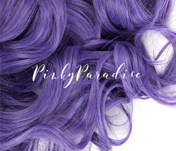 Indigo Violet Long Curly 70cm