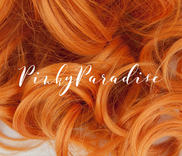 Tangerine Orange Long Curly 75cm