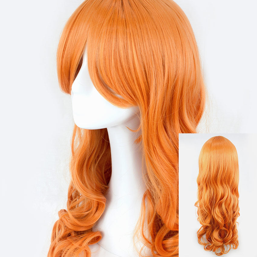 Tangerine Orange Long Curly 75cm