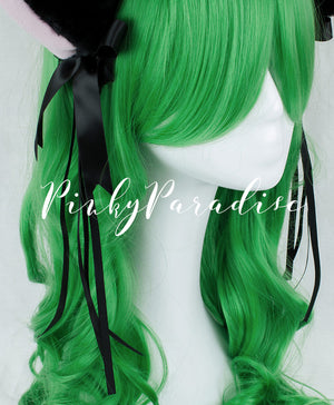 Bright Green Long Curly 65cm
