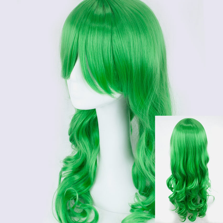 Bright Green Long Curly 65cm