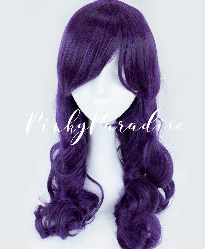 Dark Violet Long Curly 70cm