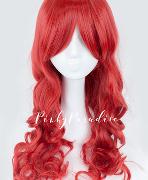 火砖红色长卷发70厘米