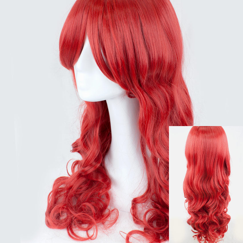 Fire Brick Red Long Wavy 70cm