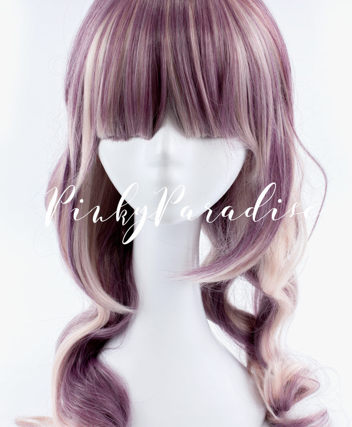 Two Tone Maroon Red/Blonde Medium Wavy 55cm