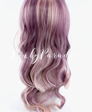 Two Tone Maroon Red/Blonde Medium Wavy 55cm