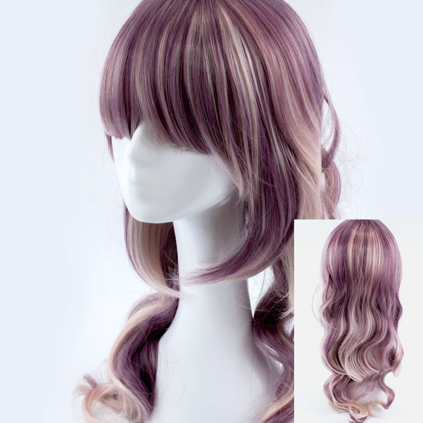 Two Tone Maroon Red/Blonde Medium Wavy 55cm