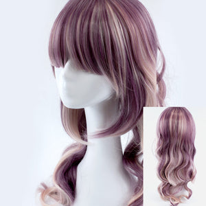 Two Tone Maroon Red/Blonde Medium Wavy 55cm