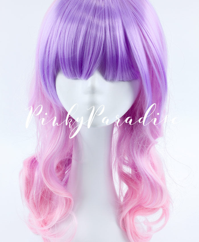 Purple Pink Ombre Medium Wavy 50cm