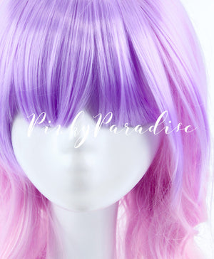 Purple Pink Ombre Medium Wavy 50cm