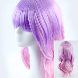 Purple Pink Ombre Medium Wavy 50cm