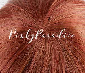 Marrón rojizo largo ondulado 70cm 