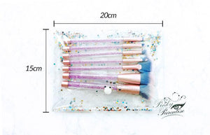 Mermaid Glitter Make Up Brush Set
