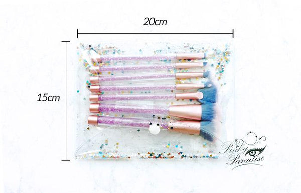 Mermaid Glitter Make Up Brush Set