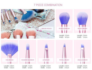 Mermaid Glitter Make Up Brush Set