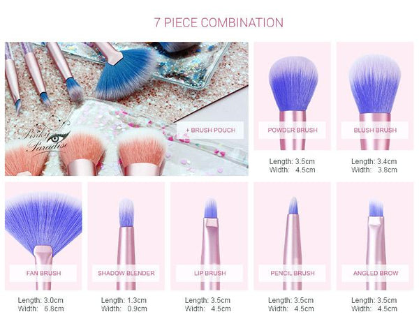 Mermaid Glitter Make Up Brush Set