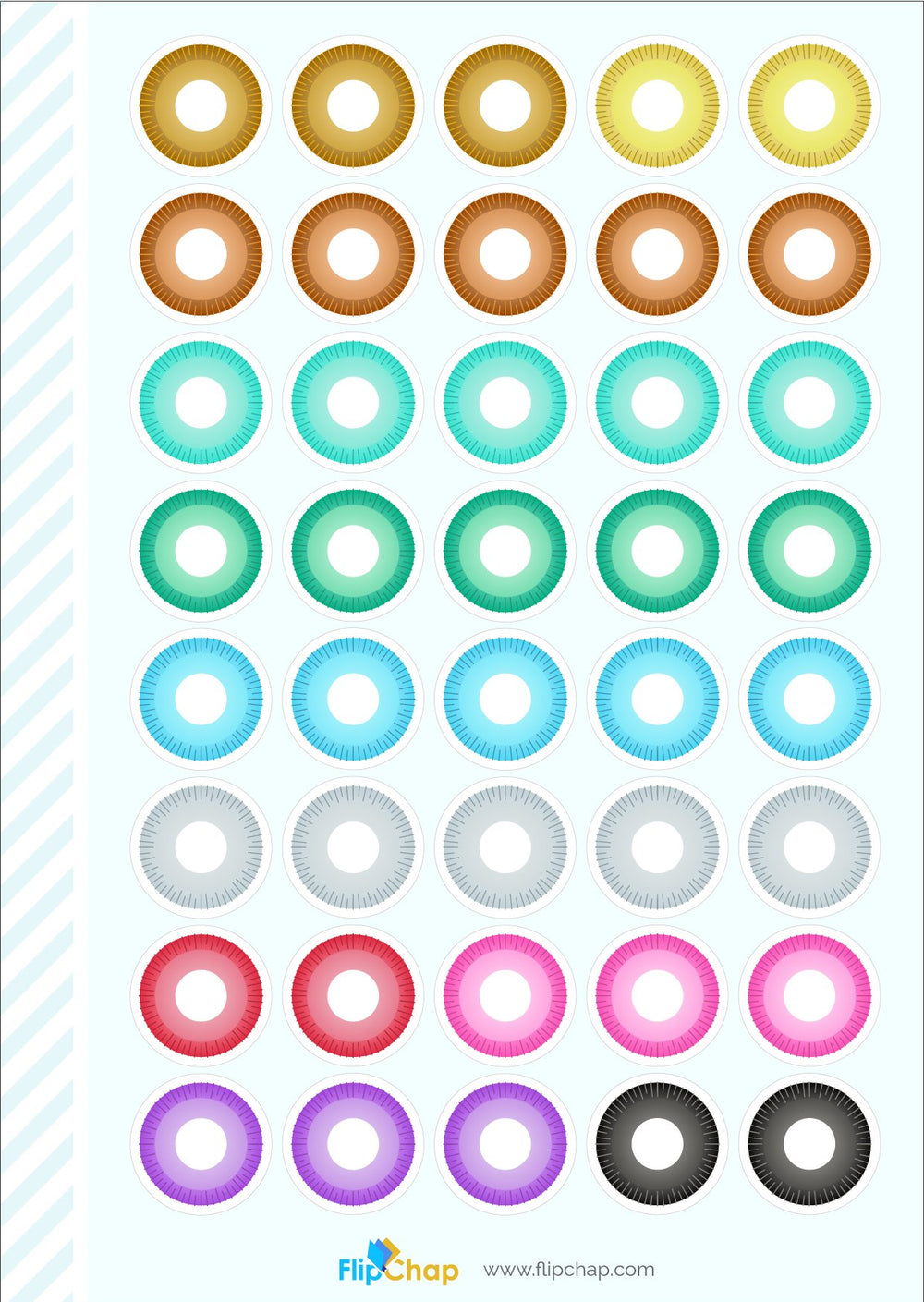 Pastel Circle Lens Stickers