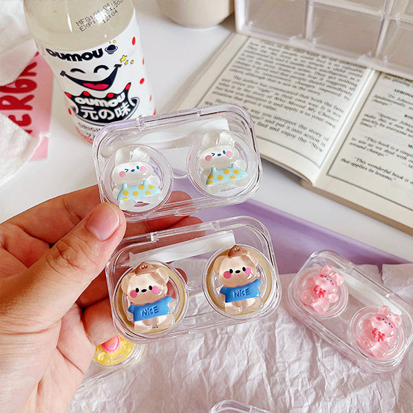 Cute animal transparent lens case 