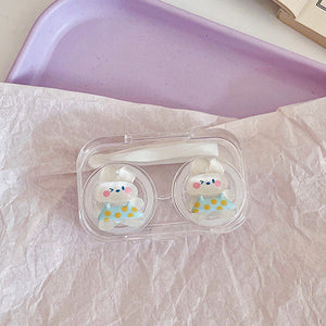 Brown teddy travel lens case.