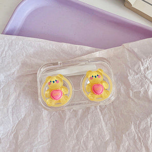 Pink bunny travel lens case.