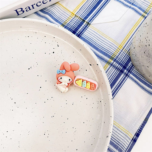 Sanrio Munchies Resin Hair Clip in Melody Cheese Platter design