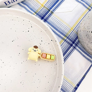 Sanrio Munchies Resin Hair Clip in Pompompurin Macaron design