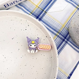 Sanrio Munchies Resin Hair Clip in Kuromi Crackers design