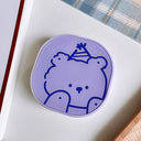 Violet Bear Doodle Designed Cute Contact Case