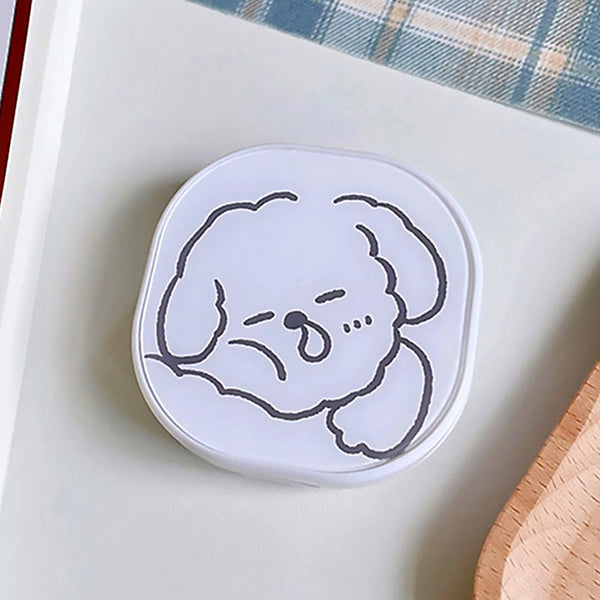 Travel Lens Case Designed with White Puppy Doodle