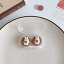 3D cute white bunny contact lens case set plastic box