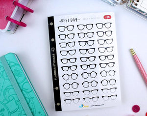 Klassische schwarze Brillen-Stickers