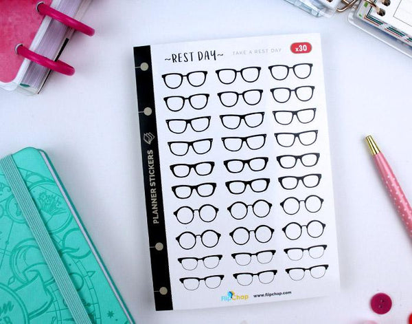 Klassische schwarze Brillen-Stickers