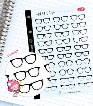 Klassische schwarze Brillen-Stickers