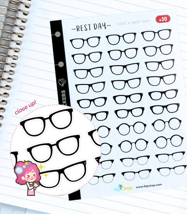 Klassische schwarze Brillen-Stickers