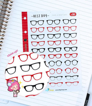 Schwarze und rote Brillen-Stickers