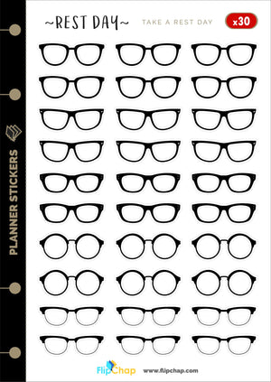 Klassische schwarze Brillen-Stickers