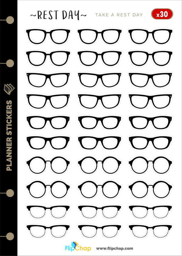 Klassische schwarze Brillen-Stickers