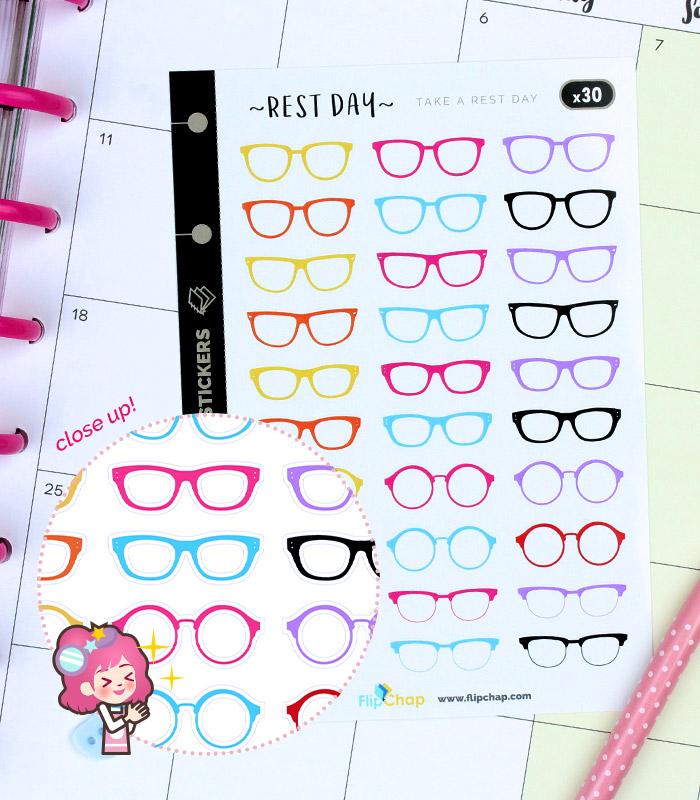 Colorful Glasses Stickers - PinkyParadise