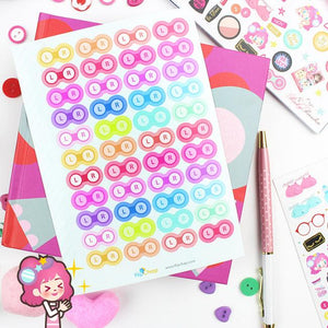 Colorful Contact Lens Case Stickers